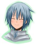  blue_hair closed_eyes double_arts figarette_elraine lockheart short_hair smile solo upper_body 