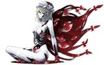  blonde_hair bone bow cracked cracked_skin eyes full_body gap maribel_hearn mazeran persona red_eyes sitting touhou transparent_background yakumo_yukari 