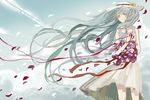  bad_id bad_pixiv_id dress flower hat hatsune_miku kurohal long_hair petals solo very_long_hair vocaloid 