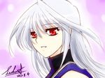  leoheart lowres lyrical_nanoha mahou_shoujo_lyrical_nanoha mahou_shoujo_lyrical_nanoha_a's red_eyes reinforce silver_hair smile solo 