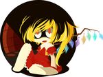  bad_id bad_pixiv_id blonde_hair crazy flandre_scarlet natsuno_riku red_eyes solo touhou wings 