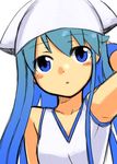  blue_eyes blue_hair choutako ikamusume long_hair shinryaku!_ikamusume squid_girl 
