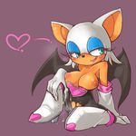  &lt;3 anthro bat big_breasts blush breasts female green_eyes hair lip_lick nipples onlineworms rouge_the_bat sega sonic_(series) tongue tongue_out wet white_hair wings 