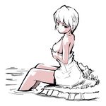  blush breasts copyright_request kubocha medium_breasts naked_towel nipples simple_background sitting soaking_feet solo towel water white_background 