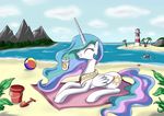  beach cutie_mark equine female feral friendship_is_magic horn horse kamikazexyz mammal my_little_pony pony princess princess_celestia_(mlp) royalty seaside solo winged_unicorn wings 