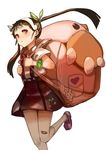  backpack bag bakemonogatari bandaid bandaid_on_leg black_hair danann hachikuji_mayoi hairband long_hair monogatari_(series) nisemonogatari red_eyes twintails 