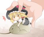  apron bad_id bad_pixiv_id black_dress blonde_hair braid chibi dress hammer_(sunset_beach) hands hat kirisame_marisa long_hair minigirl mouse_(computer) skirt solo touhou waist_apron witch_hat yellow_eyes 