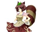  animal_ears breasts futatsuiwa_mamizou game_cg glasses jug large_breasts leaf leaf_on_head notepad raccoon_ears raccoon_tail riv short_hair skirt solo tail touhou transparent_background 
