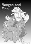  bangaa comic final_fantasy flan_(character) goo group male monochrome monster sitting slime sweat translucent video_games 