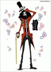  1boy belt black_hair brook cane cane_sword eliz0r epaulettes full_body hat jacket male male_focus musical_note one_piece open_clothes open_jacket open_mouth red_jacket ribcage ribs sash skeleton skull solo standing top_hat 