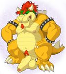  balls big_balls big_penis bowser claws collar drakedragon erection facial_hair goatee grin hair horn jewelry koopa male mario_bros muscles nintendo nipples nude overweight penis pubes pubic_hair reptile royalty scalie shell solo spikes standing thick thick_penis turtle uncut vein veins video_games 