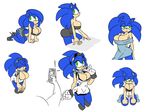  big_breasts blue_hair breasts cellphone cleavage clothed clothing crossgender female green_eyes hair hedgehog mammal phone sega skimpy smile sonic_(series) sonic_the_hedgehog unknown_artist 