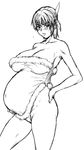  1girl ayane ayane_(doa) breasts dashigara_100 dead_or_alive large_breasts monochrome pregnant solo tecmo 