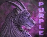  anthro feline female horn hybrid leopard mammal portrait purple purple_(character) purple_eyes rukis solo 
