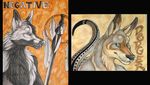  canine couple dodger kangaroo magic_user male mammal marsupial negative_(character) nude polearm portrait rukis shaman staff tribal_spellcaster wolf 