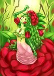  1girl camelia duel_monster flower monster_girl plant plant_girls red_eyes sukumo_(kemutai) tytannial,_princess_of_camelias une yu-gi-oh! yuu-gi-ou_duel_monsters 