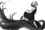  angel_wings ascot bad_id bad_pixiv_id bangs black_footwear black_skirt black_vest blonde_hair bow closed_eyes colored_eyelashes darkness detached_wings flat_chest frilled_shirt_collar frills from_side hair_bow long_sleeves open_hands open_mouth otouto_(caster5) outstretched_arms rumia shiny shiny_hair shirt short_hair simple_background skirt skirt_set smile socks solo touhou vest white_background white_legwear white_shirt white_wings wings 