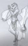  female ferret loincloth male mammal monochrome mustelid rukis sketch smile solo 