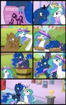  blue_hair comic competition crown english_text equine female feral friendship_is_magic hair horn horse long_hair madmax mammal mud multi-colored_hair my_little_pony pony princess princess_celestia_(mlp) princess_luna_(mlp) purple_eyes royalty sibling siblings sisters tan575 text trophy winged_unicorn wings 