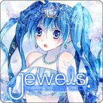  :o bad_id bad_pixiv_id blue_eyes blue_hair blush earrings hatsune_miku jewelry kokonoe_miya long_hair necklace open_mouth solo twintails vocaloid 