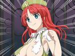  blue_eyes breasts hat hong_meiling large_breasts long_hair miki_purasu red_hair smile solo star torn_clothes touhou upper_body 