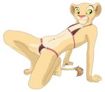  anthrofied arm_support bikini clothed clothing cub disney feline female flat_chested hindpaw lion lioness looking_back mammal nala paws plain_background skimpy solo swimsuit the_lion_king tlk92024 white_background young 