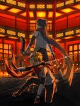  alternate_costume anbu black_hair blonde_hair blue_eyes building cape elbow_gloves fingerless_gloves glint gloves highres kunai male_focus multiple_boys naruto naruto_(series) red spiked_hair sword uchiha_sasuke uzumaki_naruto weapon wind zukka_bokka 