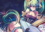  blush breasts brown_eyes etwahl green_hair highres league_of_legends long_hair medium_breasts shadowsinking solo sona_buvelle twintails very_long_hair 