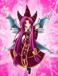  alstakayuki duel_monster hat highres long_hair pink_eyes pink_hair takayuuki tech_genus_wonder_magician twintails wings witch_hat yu-gi-oh! yuu-gi-ou_duel_monsters 