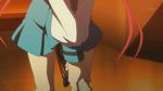  animated animated_gif cosplay cthugha_(nyaruko-san) haiyore!_nyaruko-san kita_high_school_uniform lowres parody pleated_skirt school_uniform skirt skull solo suzumiya_haruhi_no_yuuutsu sword weapon 