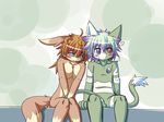  ?? arbre balls blush breasts canine duo female fox hane heterochromia kiwi_(character) male mammal markings penis red_eyes 