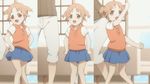  :d animated animated_gif brown_eyes brown_hair child dancing hood hoodie jumping miyamoto_konatsu open_mouth out_of_frame raglan_sleeves screencap short_hair short_twintails skirt sleeveless sleeveless_hoodie smile socks tari_tari the_monkey twintails two_side_up younger 