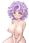  1girl artist_request breasts character_request frown large_breasts lavender_hair navel nipples nude original purple_eyes purple_hair rycoris0214 short_hair solo source_request unidama_(ukidama) 