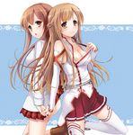  asuna_(sword_art_online) cleavage nakajima_yuka nipples sword_art_online thighhighs 