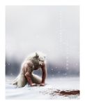  2011 anhes blood canine kneeling male nude snow solo winter wolf 