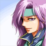  face faris_scherwiz final_fantasy final_fantasy_v headband long_hair lowres oekaki purple_eyes purple_hair smile zill_(lisalisa1983) 