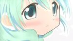  :3 blush green_eyes green_hair hidamari_sketch highres natsume_(hidamari_sketch) seabreez smile solo wallpaper 