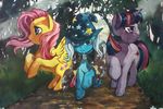  equine everfree_forest female feral fluttershy_(mlp) friendship_is_magic horn horse jasan820123 mammal my_little_pony pegasus pony trixie twilight_sparkle_(mlp) unicorn wings 
