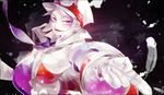  bad_id bad_pixiv_id black_background cape feathers foreshortening gloves hat inpells kudari_(pokemon) male_focus necktie outstretched_arm pokemon pokemon_(game) pokemon_bw purple_eyes smile solo white_gloves 