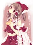  ascot bad_id bad_pixiv_id bow brown_hair detached_sleeves hair_bow hair_tubes hakurei_reimu highres navel ofuda red_eyes renka913 short_hair solo touhou wide_sleeves 