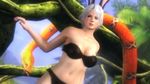  1girl animal_ears bikini breasts bunny_ears christie christie_(doa) dead_or_alive dead_or_alive_5 fur highres large_breasts nature official_art pose snake swimsuit tecmo wallpaper white_hair 