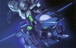  energy_gun gun gundam gundam_unicorn highres jegan kenki_fujioka mecha no_humans rezel space weapon 