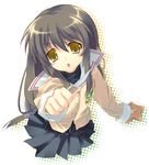  clannad hikarizaka_private_high_school_uniform ibuki_fuuko knife onodera_(merrily;maryanne) school_uniform solo starfish 