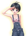  antenna_hair idolmaster idolmaster_(classic) idolmaster_1 kikuchi_makoto nekopuchi overalls solo tomboy 