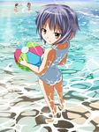  asahina_mikuru bad_id bad_pixiv_id ball barefoot beachball bikini caustics day from_behind highres looking_back multiple_girls nagato_yuki ocean one-piece_swimsuit parted_lips splashing suzumiya_haruhi suzumiya_haruhi_no_yuuutsu swimsuit tsubaki_juushirou wading water white_swimsuit 