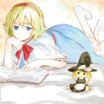  alice_margatroid bed blonde_hair book character_doll doll kirisame_marisa ogawa_maiko solo touhou 