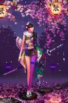  anima cherry_blossoms earrings flower highres japanese_clothes jewelry katana solo sword weapon wen-m 