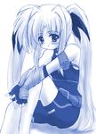  bangs blue fate_testarossa long_hair lyrical_nanoha mahou_shoujo_lyrical_nanoha mahou_shoujo_lyrical_nanoha_a's monochrome shaian solo 