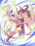  animal_ears breasts brown_hair bunny_ears cleavage medium_breasts one_eye_closed ragnarok_online solo thighhighs wand wizard_(ragnarok_online) xration 