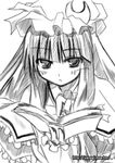  face greyscale monochrome patchouli_knowledge ryuuryuu solo touhou 